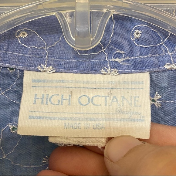 Vintage Eyelit Embroidered Blouse High Ectane Designs Sz Small - Picture 2 of 9